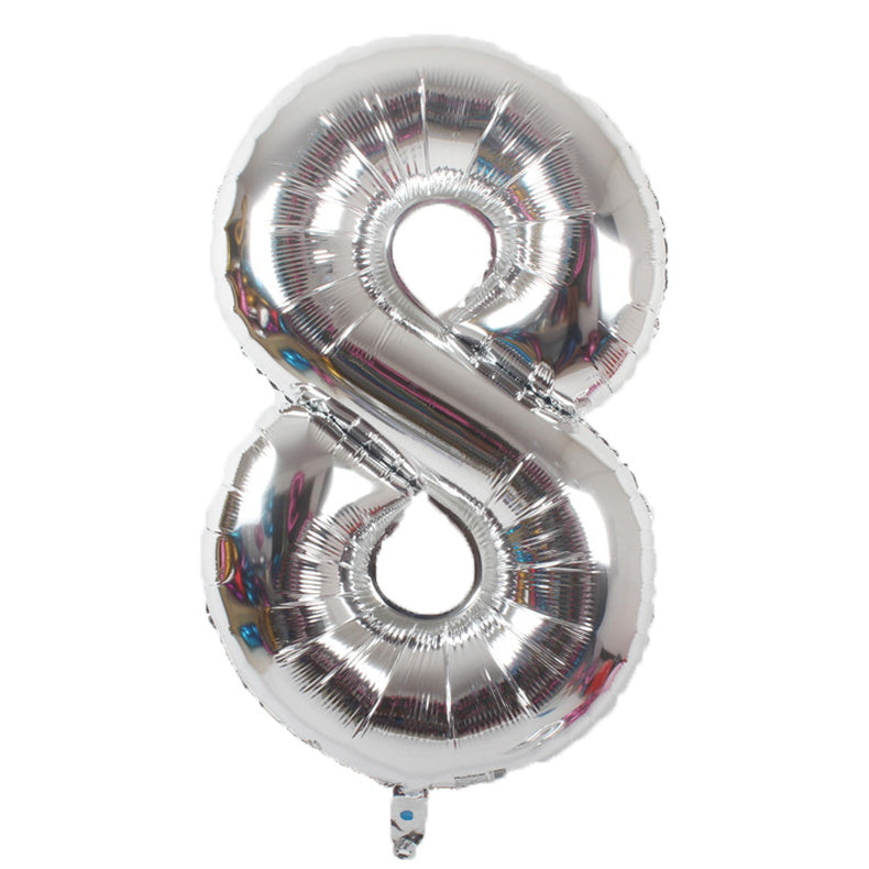 34" Silver Number Balloons