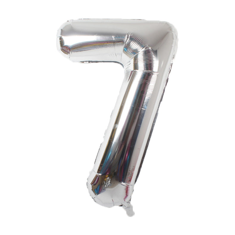34" Silver Number Balloons