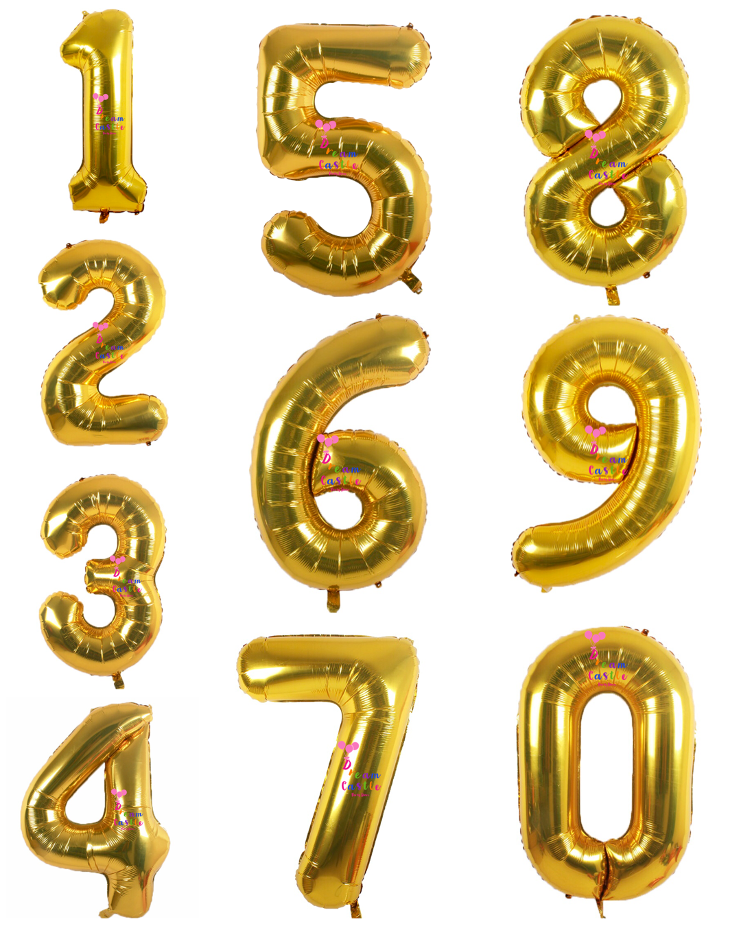 34" Gold Number Balloons