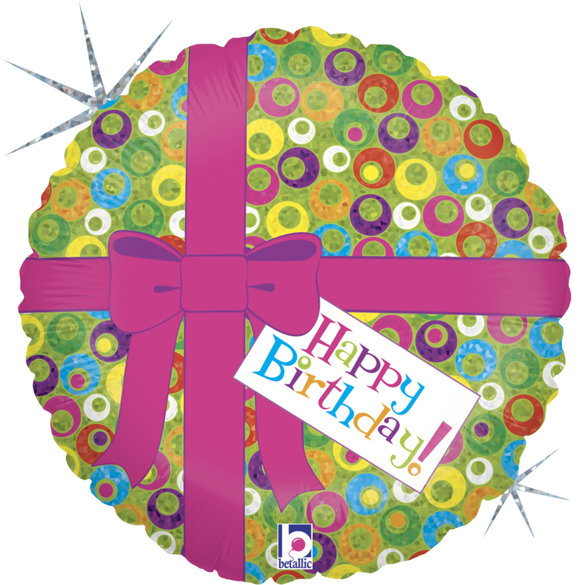 18" Pink Bow Birthday Foil Balloon