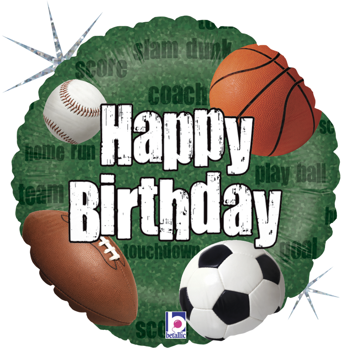 18" Holg. Sports Balls Birthday