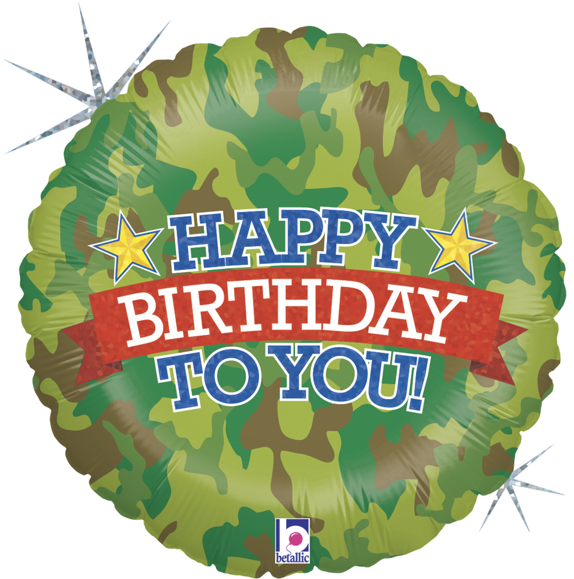 18" Holg. Camouflage Birthday Foil Balloon
