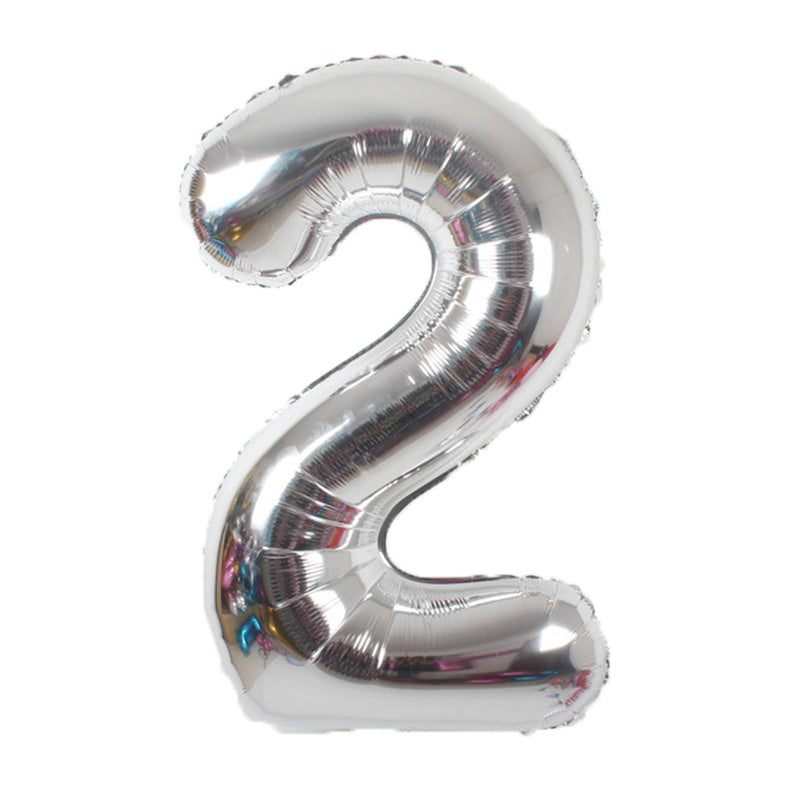 34" Silver Number Balloons