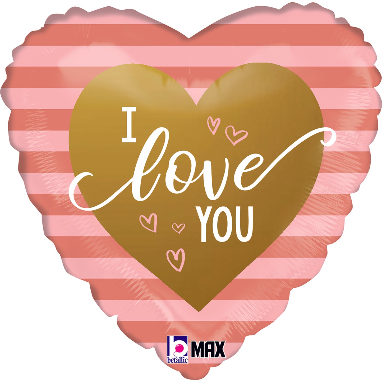 18" I Love You Stripes Foil Balloon