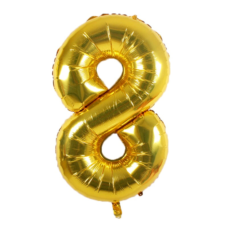 34" Gold Number Balloons