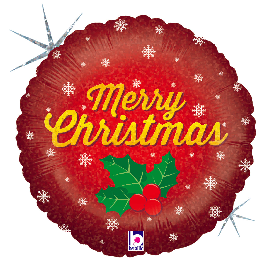 18" Holg. Golden Christmas Foil Balloon