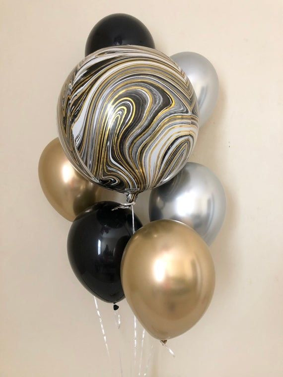 22" Brown & Gold Marble Orbz