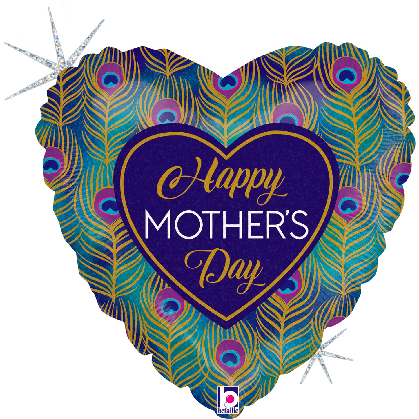 18" Glitter Peacock Mom Foil Balloon