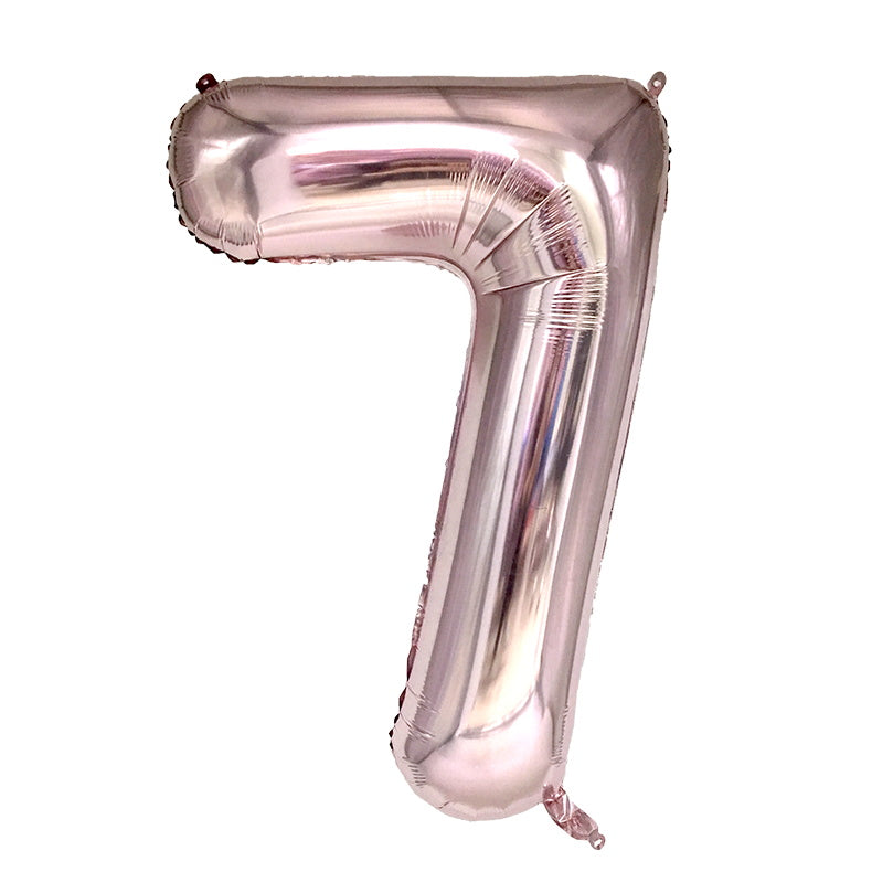 34" Light Pink Number Balloons