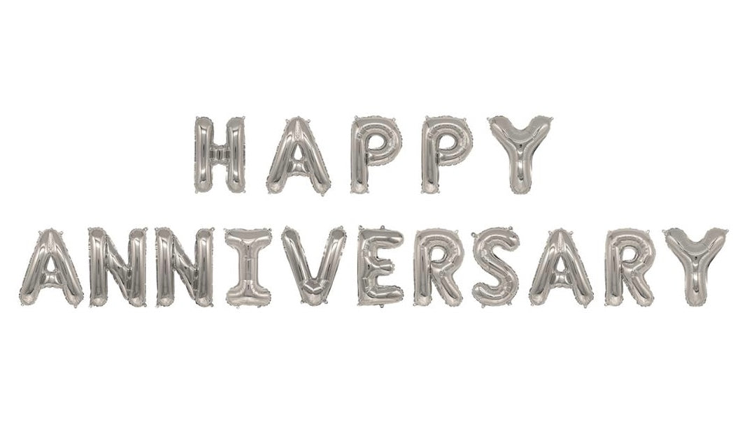 16" Happy Anniversary Phrase Foil Balloon