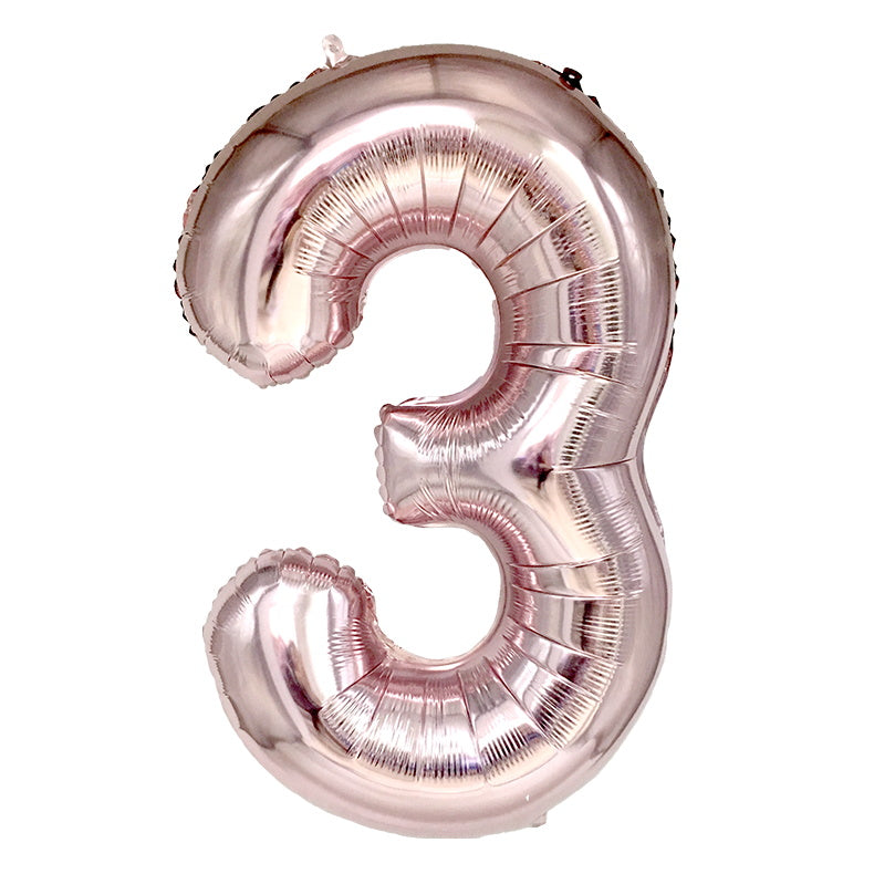 34" Light Pink Number Balloons