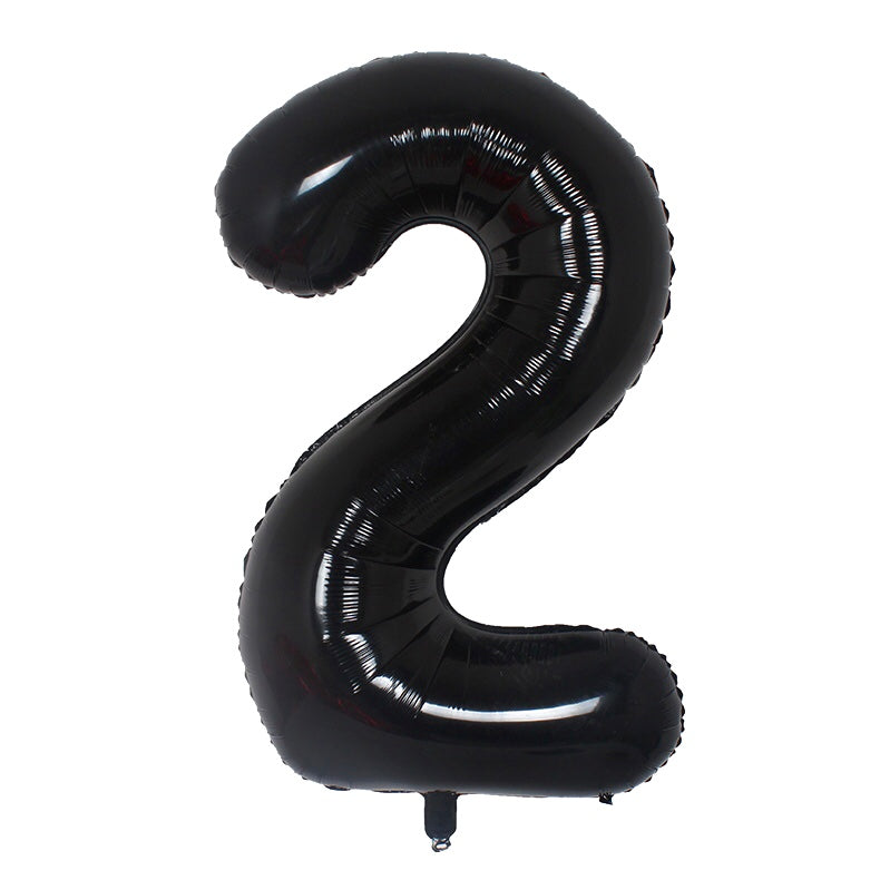 34" Black Number Balloons