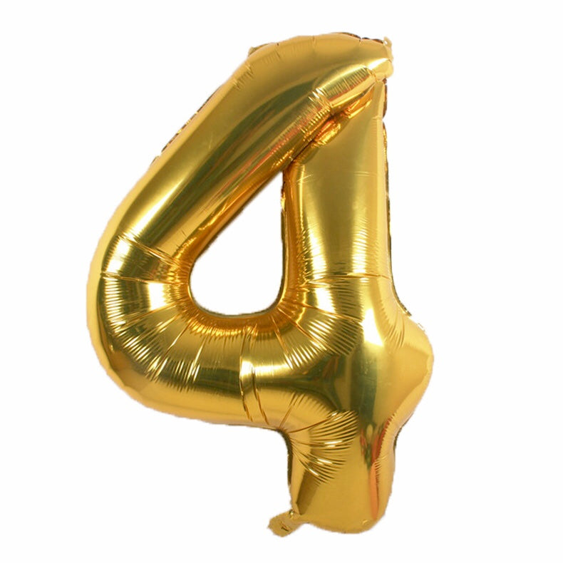 34" Gold Number Balloons