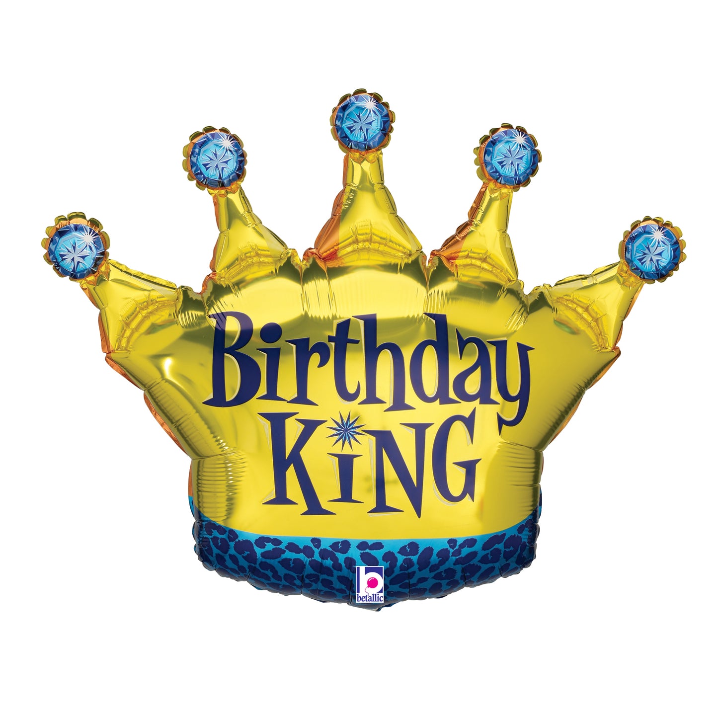 30" Birthday King Crown Foil Balloon