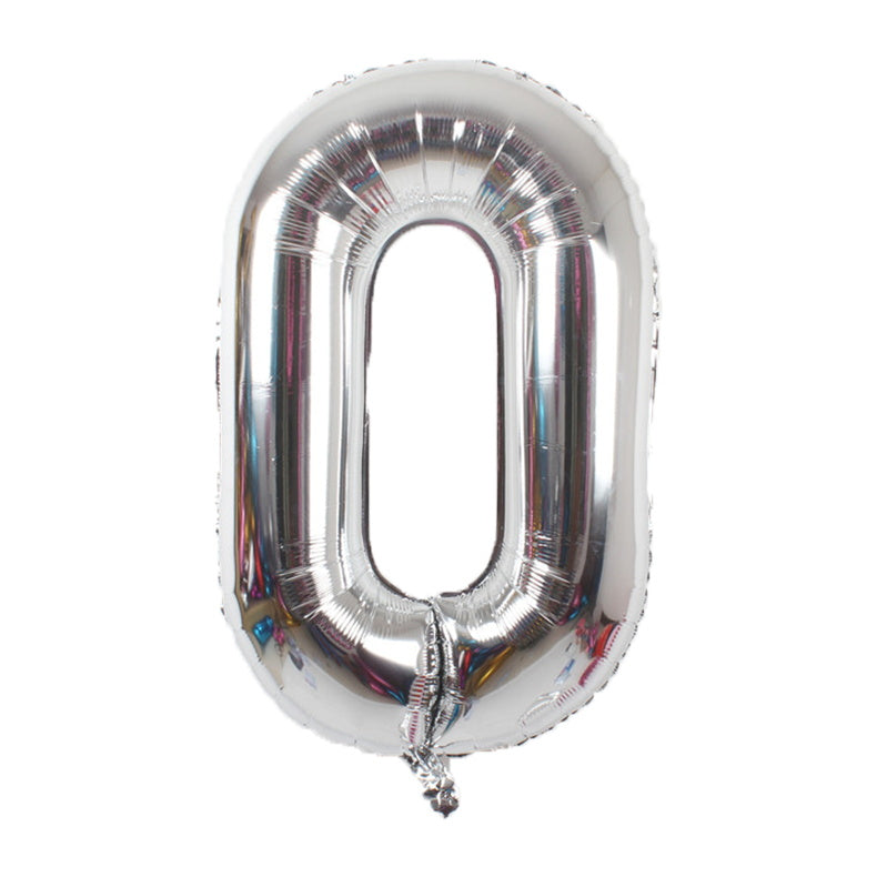 34" Silver Number Balloons