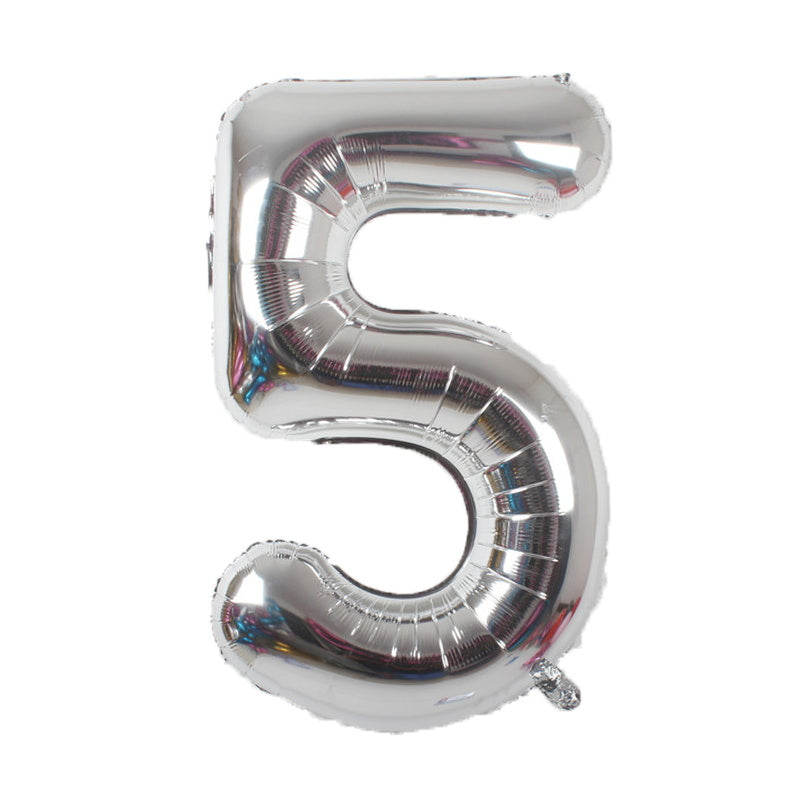 34" Silver Number Balloons