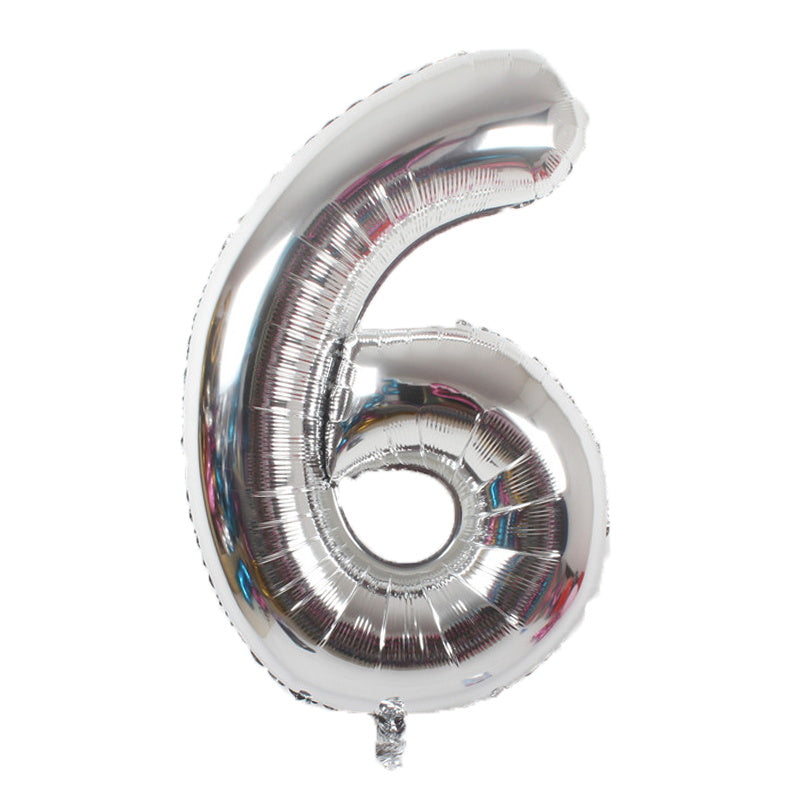 34" Silver Number Balloons