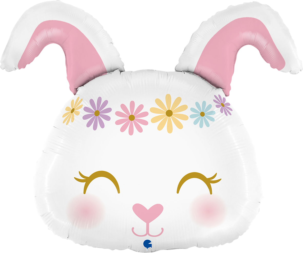 25" Hippie Bunny Foil Balloon