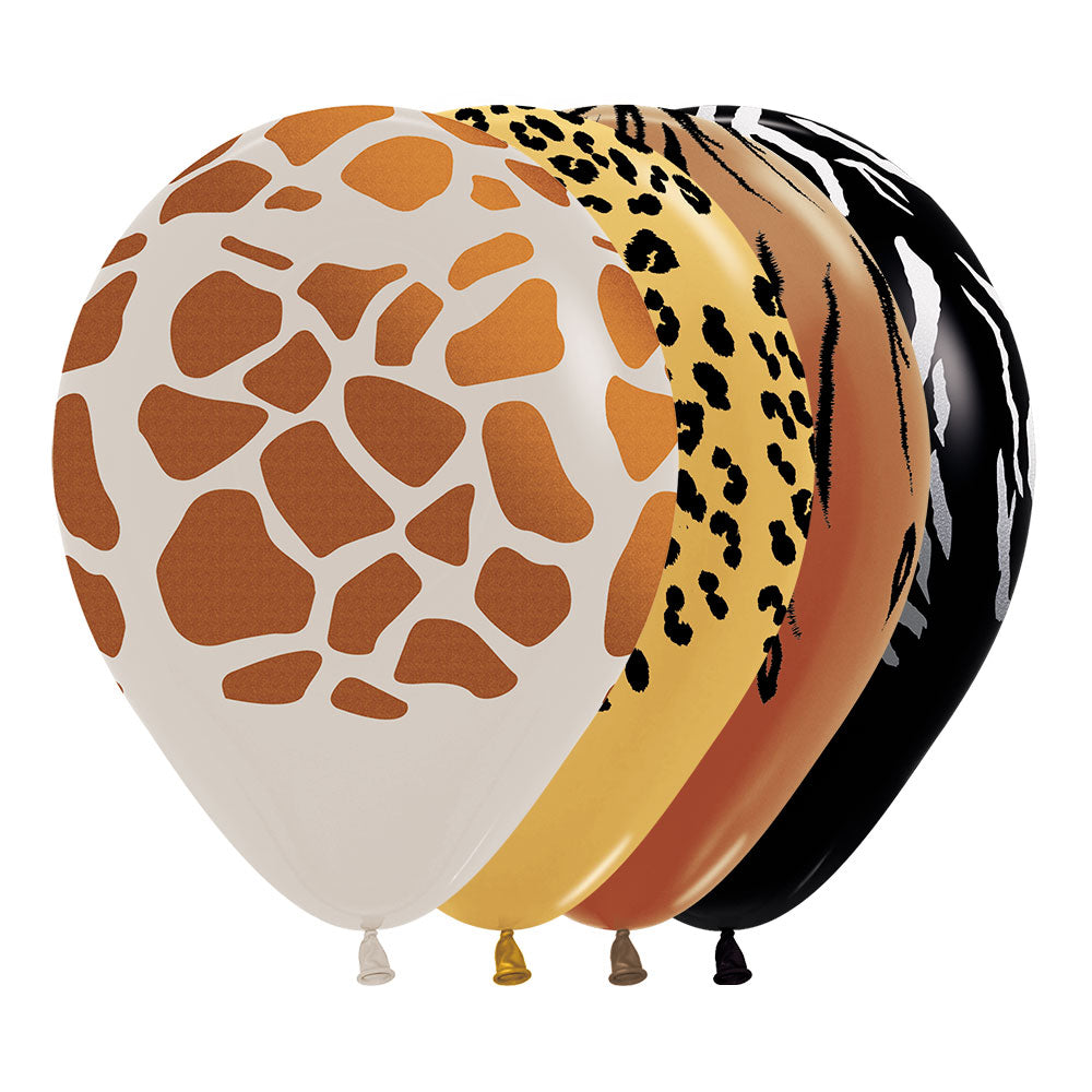 Fashion/Metallic Animal Print Assorted Round Latex Balloon