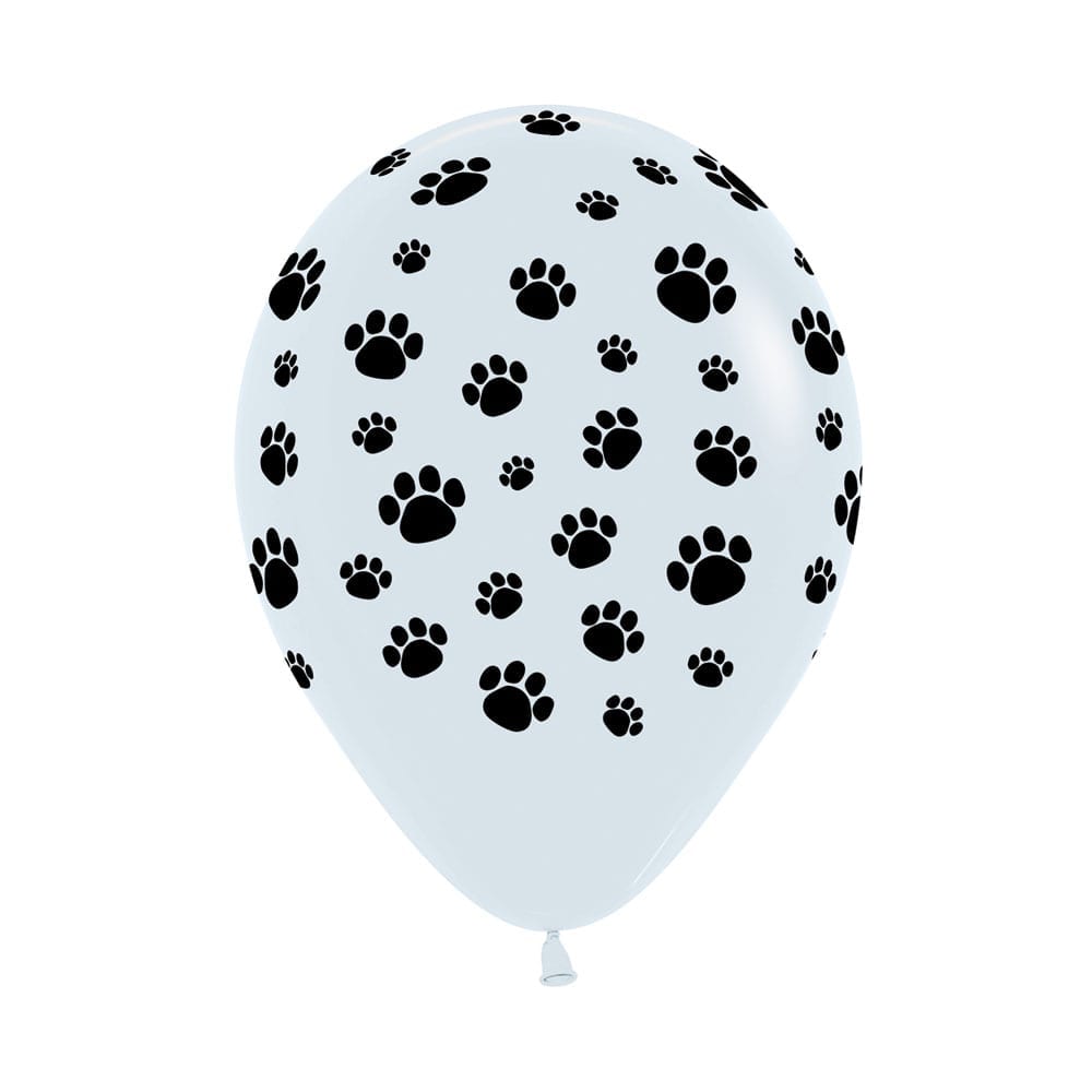 Fashion Paw Print White Round Latex Balloon