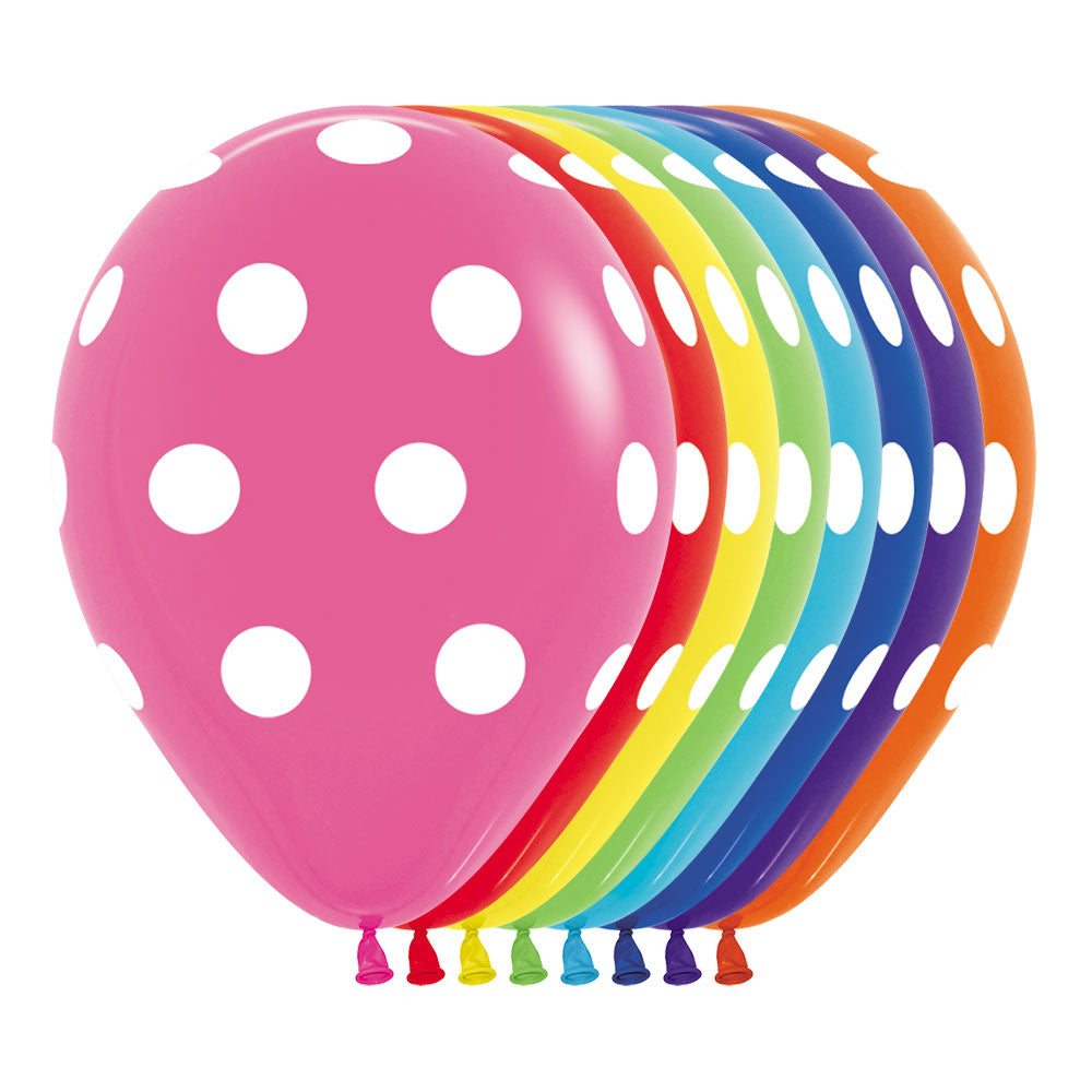 Fashion Assorted Polka Dots Round Latex Balloon