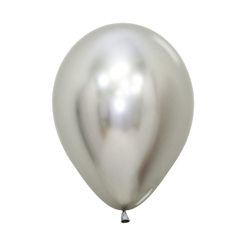 Reflex Silver Round Latex Balloon