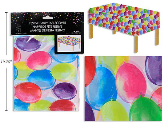 54” x 96” Festive Party Plastic Rectangular Tablecloth