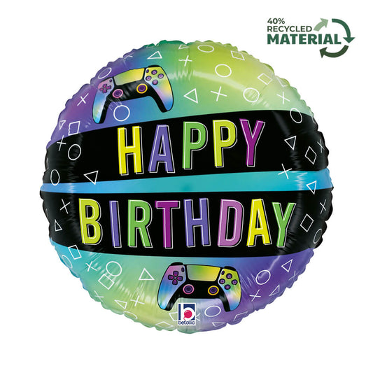 18" Vivid Gaming Birthday Foil Balloon