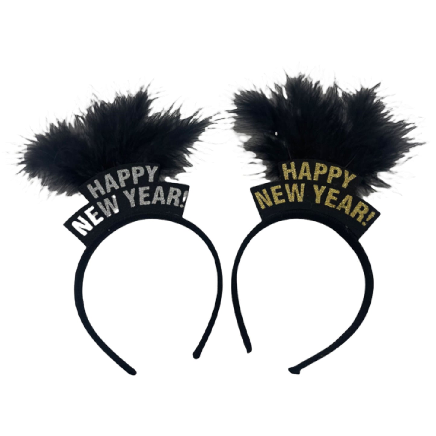 New Year Headband Topper w/ Feathers