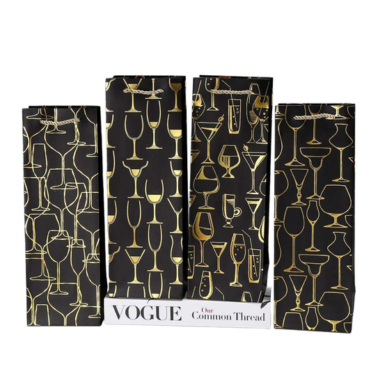 Black & Gold Bottle Gift Bag