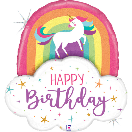 26" Unicorn Rainbow Birthday Foil Balloon