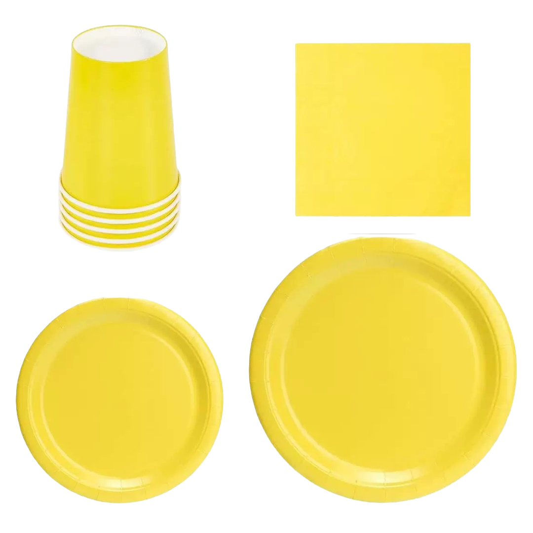 96pc Yellow Partyware Bundle