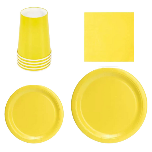 96pc Yellow Partyware Bundle