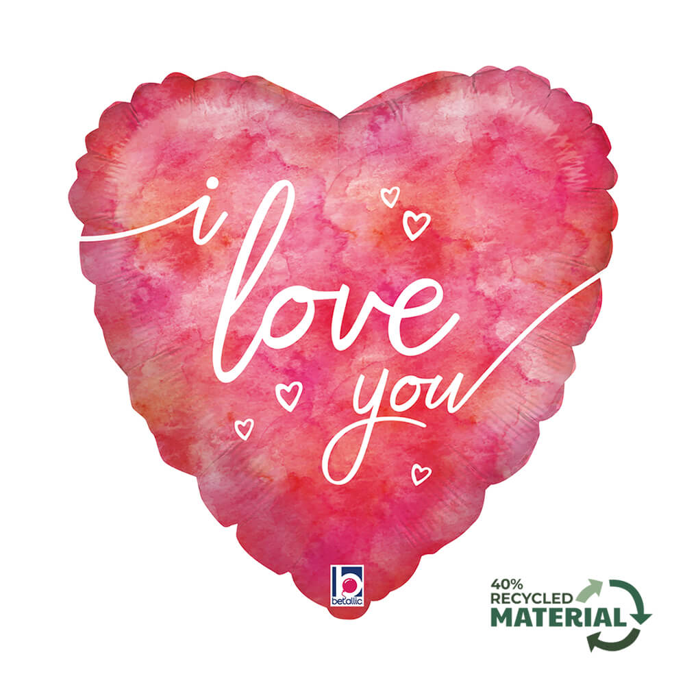 18" Watercolor I Love You Foil Balloon