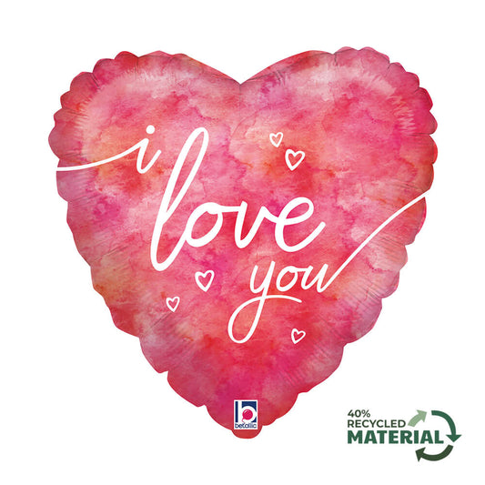 18" Watercolor I Love You Foil Balloon