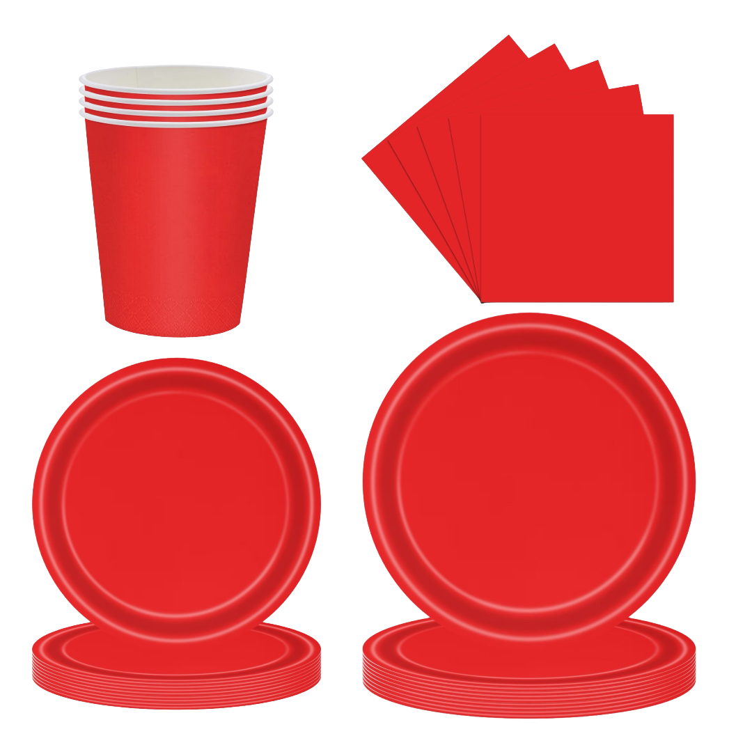 50pc Red Partyware Bundle