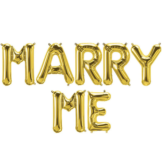 32" Gold Marry Me Letter Foil Balloon