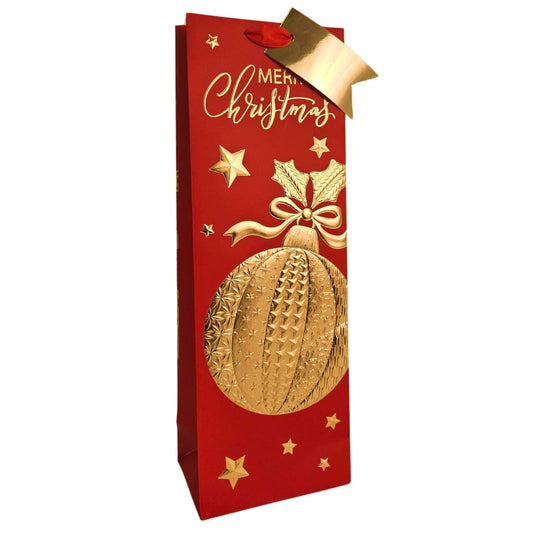Holly Jolly Bauble Christmas Bottle Bags
