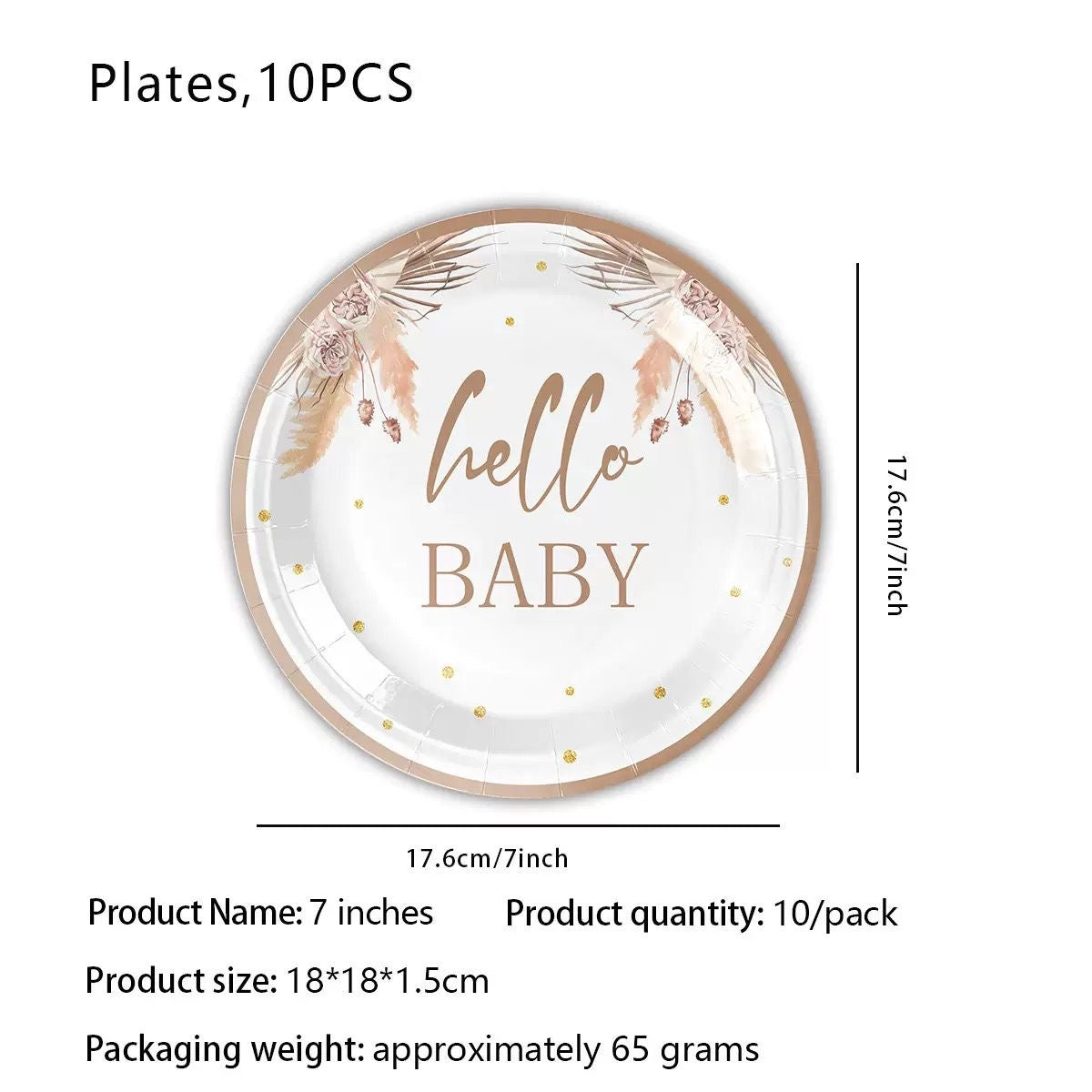 50pc Nude Hello Baby Partyware Bundle