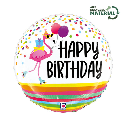 18" Flamingo Birthday Party Foil Balloon