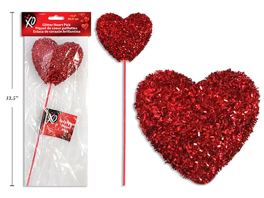 Glitter Heart Pick (1 pc)