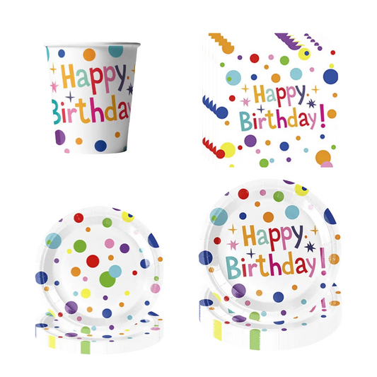 50pc Rainbow Birthday Partyware Bundle