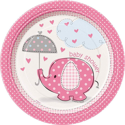7” Elephant Baby Shower Plates (8pcs)