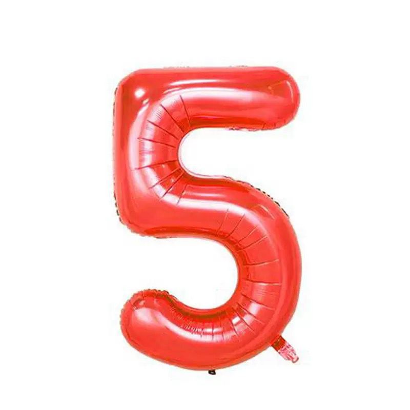 40" Red Number Balloons