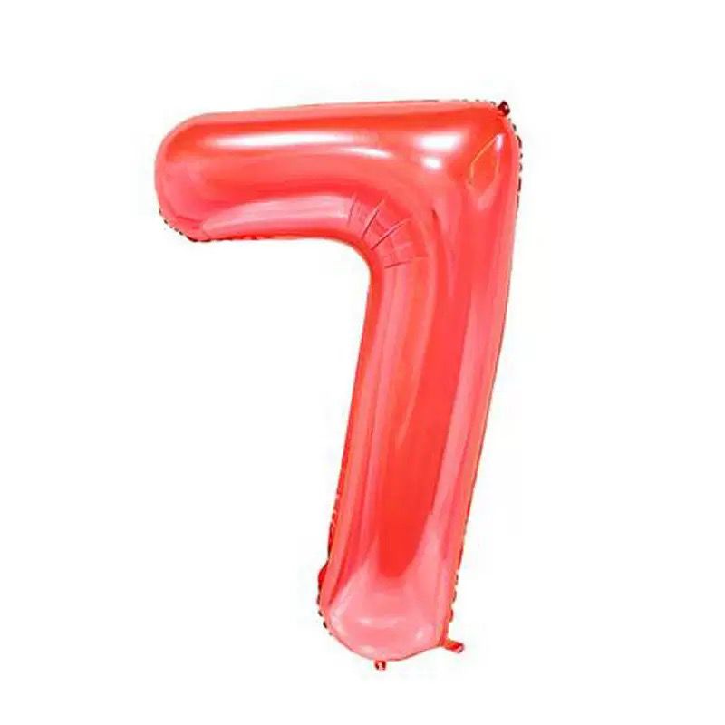 40" Red Number Balloons