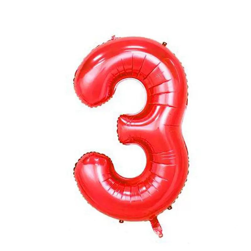 40" Red Number Balloons