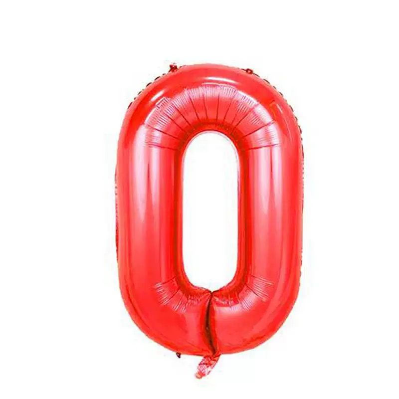 40" Red Number Balloons