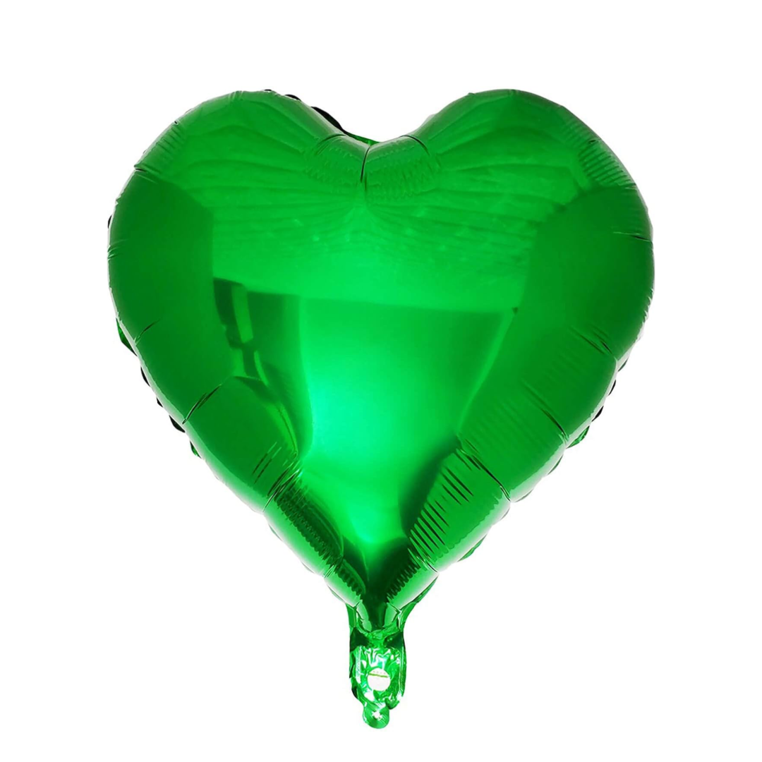 18" Green Heart Foil Balloon