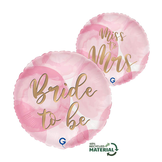 18" Bride to be/Ms to Mrs Foil Balloon