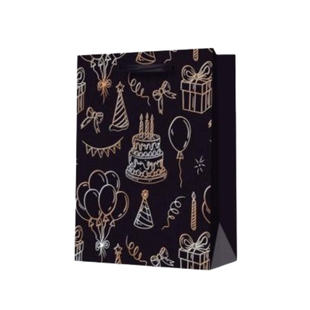 Metallic Party Print Gift Bag (Medium)